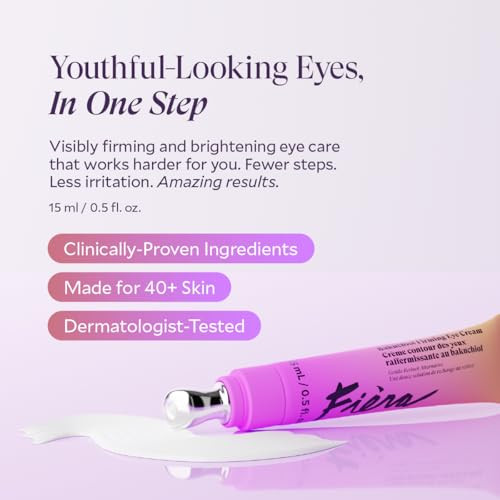 Fi Ra Bakuchiol Firming Eye Cream - Designed Specifically For Mature Skin - Targets Wrinkles Anti-Aging Dark Spots And Fine Lines - Hydrating And Rejuvenating Formula - 15 Ml / 0.5 Fl. Oz