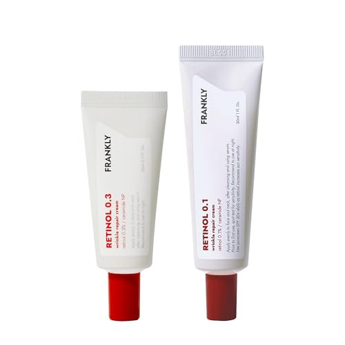 Frankly Retinol Starter Duo: Retinol 0.1% & 0.3% Cream Skincare Gifts For Women Anti Aging Acne Care & Skin Turnover For All Skin Types Vegan & Cruelty Korean Skin Care Set