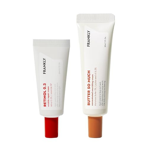 Frankly Skin Repair Duo: Retinol 0.3 Cream & Butter So Much Cream Anti-Aging & Skin Turnover Deep Moisturization Vegan Butter Jojoba Oil Vegan & Curelty- Korean Skincare Set