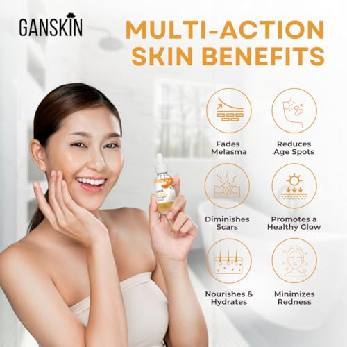 Ganskin Kojic Acid Serum Dark Spot Correcting Serum For Face & Body Skin Brightening For The Appearance Of Spots All Natural Turmeric Soap Bar With Natural