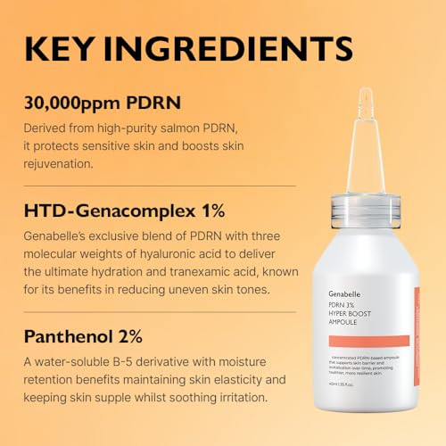 Genabelle Pdrn 3% Hyper Boost Ampoule Advanced Skin Support Serum With Pdrn Niacinamide Hyaluronic Acid Peptides And Centella For Skin Barrier Support Dryness And Uneven Texture