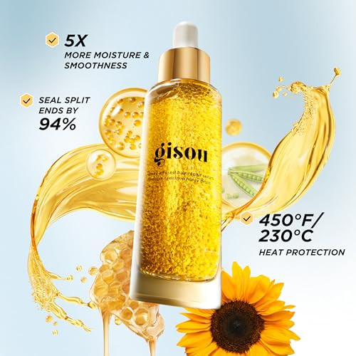 Gisou Honey Infused Hair Repair Serum Strengthens & Seals Split Ends With Mirsalehi Honey & Plant-Based Keratin Heat & Uv Protection 1 Fl Oz