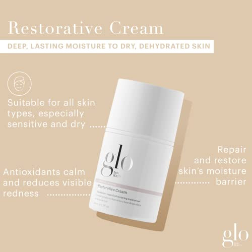 Glo Skin Beauty Restorative Cream 1.7 Oz Hydrating Face Moisturizer With Resveratrol Squalane & Black Currant Seed Oil Nourishing Facial Cream For Dry Sensitive & Aging Skin Daily Moisturizer