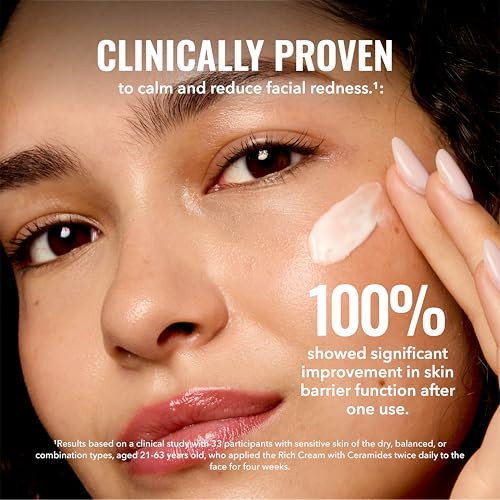 Good Molecules Rich Cream With Ceramides 50 Ml / 1.6 Oz Daily Facial Moisturizer For Dry Skin Redness Face Lotion With Betulin Soothe Plump Hydrate Moisturize Anti-Aging Skin Care