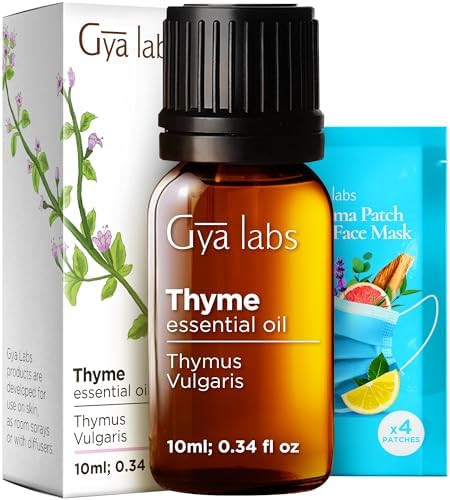 Gya Labs Thyme Oil For Hair (10Ml) & Jojoba Oil For Hair (100Ml) Set - Aromatherapy Grade Essential Oils Set - Gya Labs