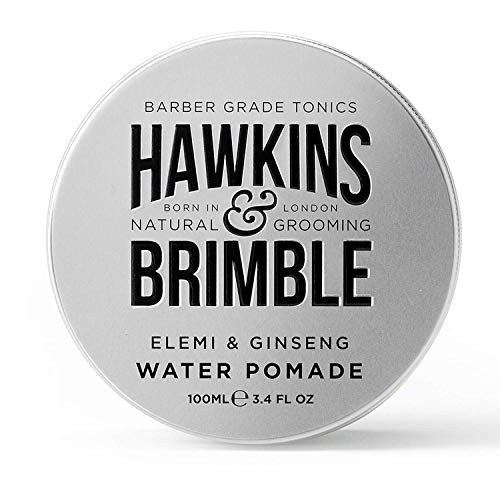 Hawkins & Brimble Strong Hold Hair Pomade For Men 100Ml Water-Based Formula All Day Firm Hold With Natural Shine Elemi & Ginseng Scent Vegan Easy Wash Grooming Styling Cream Clay