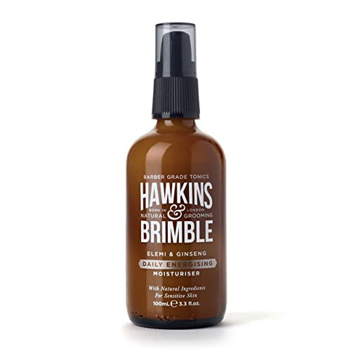 Hawkins & Brimble - Mens Face Moisturiser 100Ml - Daily Energising Face Moisturiser For Dry Skin Hydrating & Sensitive Skin With Natural Ingredients - No Parabens/Animal Testing