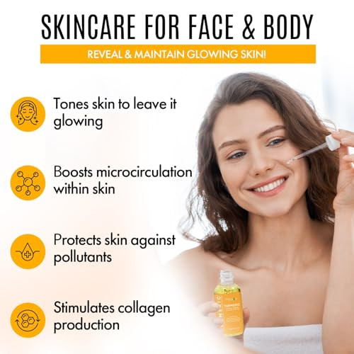 Healov Turmeric Oil For Face & Body All Natural Turmeric Skin Brightening Oil For Dark Spots Cleanses Skin Fights Acne Evens Tone Scars Pure Turmeric Oil Skincare Treatment For All Skin Types