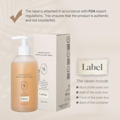 Heveblue Salmon Fruity Centella Body Wash - Sensitive Skin Korean Skincare Bodycare Hypoallergenic Allergen- Fragrance Pdrn Salmon Pdrn Moisturizing Natural Surfactants K-Beauty