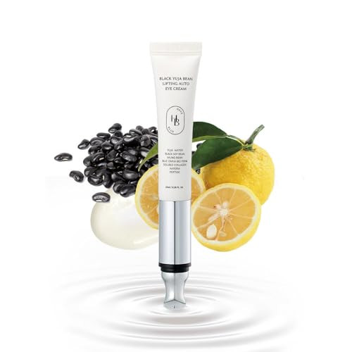 Heveblue Black Yuja Bean Lifting Auto Eye Cream - Sensitive Skin Vegan Hypoallergenic Korean Skincare Wrinkle Care Device Vibration Face Massage Anti Aging Collagen Vibrating