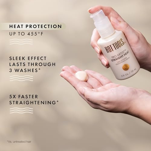 Hot Tools Heat Protectant Straightening Serum Hair Straightener Reduces Frizz And Speeds Up Styling Protects Hair From Heat Damage Without Use Of Silicones