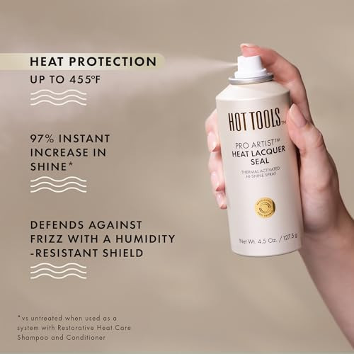 Hot Tools Heat Protectant Hi-Shine Spray Instantly Makes Hair Shinier Minimizes Frizz & Gives Hair A Lacquered Finish Protects Hair From Heat Damage Without Use Of Silicones