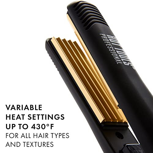 Hot Tools Pro Artist 24K Gold Crimping Iron For Light Textured Crimps And Volume (1 In)