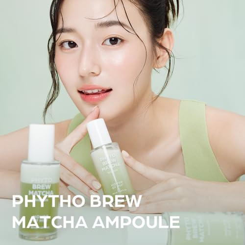 House Of Hur Phyto Brew Matcha Ampoule Lightweight Hydrating Face Ampoule Hadong Matcha + Egcg Fast-Absorbing Non-Sticky Dewy Glow Korean Skincare 1.69 Fl Oz (50 Ml)