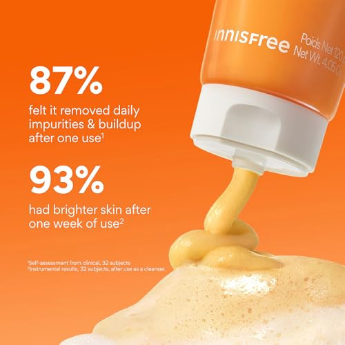 Innisfree Vitamin C Mask-To-Foam Facial Cleanser Korean Face Wash 2-In-1 Mask And Cleanser For Face For All Skin Types