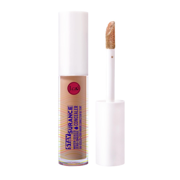 J.Cat Beauty Staysurance Water-Proof Zero-Smudge Concealer Combats Dark Circles Redness And Small Imperfections Lightweight Buildable Formula Cappucino