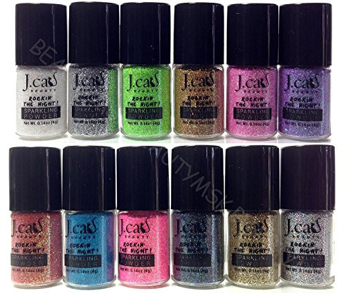 J.Cat Beauty Mineral Base Loose Powder Sparkling/Glitter Eye Shadow Pigment 12 Colors
