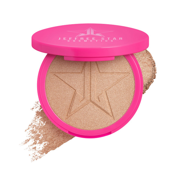 Jeffree Star Cosmetics Skin Frost Highlighter Powder Luminous Shimmer Finish Siberian Gold 5 Shades 0.56 Oz Compact