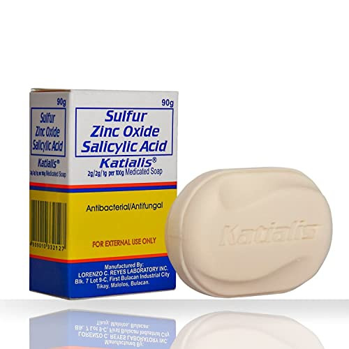 Katialis Soap Sulfur Zinc Oxide Salicylic Acid Anti Fungal Anti Bacterial Soap 90 Grams