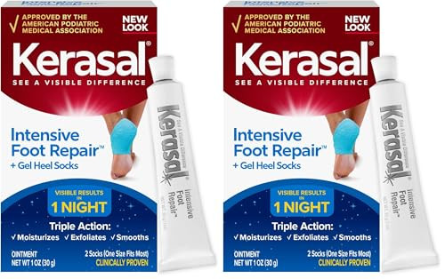 Kerasal Intensive Foot Repair Skin Healing Ointment1 Oz And Moisturizing Gel Socks(Packaging May Vary)(Pack Of 4)