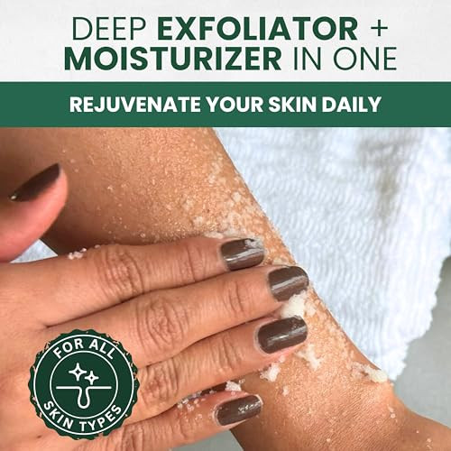 Kesmedik Pure Tea Tree Oil Body & Foot Scrub Himalayan Salt Exfoliating Scrub With Stem Cells & Shea Butter Antifungal Defense Acne Support Itchy Skin Relief Removes Dead Skin & Rough Patches