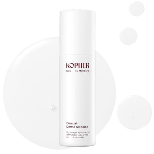 Kopher Curepair Derma Facial Serum Spray Mist 4Ever With 10Gf Skin Renewal & Brightening Ampoule For Sensitive Skin - Reduces Wrinkles Improves Skin Tone Korean Skincare (3.38 Fl.Oz.)