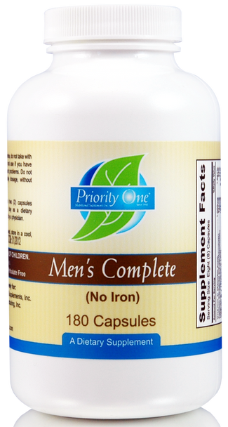 Priority One Mens Complete No Iron 180 Capsules