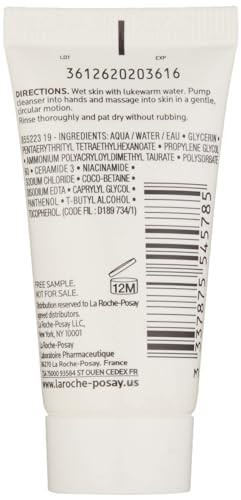 La Roche-Posay Tolerance Hydrating Gentle Face Wash Cleanser For Normal To Dry Sensitive Skin 0.5 Fl Oz