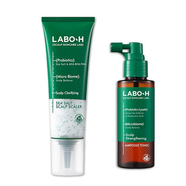 Labo-H Scalp Strengthening Scrub With Scalp Strengthening Tonic Serum Spray For Hair Growth & Anti-Loss Vegan Korean Haircare With Rosemary Oil