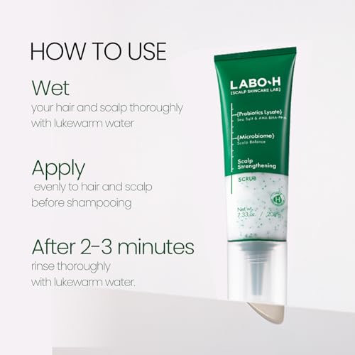 Labo-H Scalp Strengthening Scrub With Roll-On Serum And Tonic Spray For Hair Growth & Anti-Loss Vegan Korean Haircare With Rosemary Oil