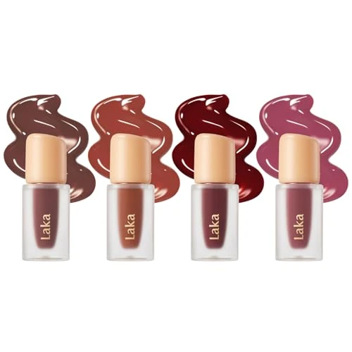Laka Fruity Glam Lip Tint Mini Best Friends Set 121 Ash Nut 108 Salty 120 Caffeine Rose 102 Dewy
