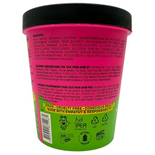 Lola From Rio - Xapadinha - Disciplining Hair Mask For Straight Or Straightnened Hair 55% Alignement 40% Reduction In Frizz Intense Shine 15.87 Fl Oz
