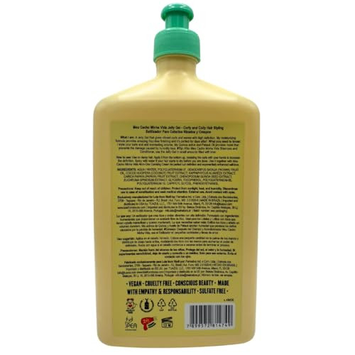 Lola From Rio Meu Cacho Minha Vida Moisturizing Jelly Gel For Defined Bouncy Curls & Waves Flexible Hold Styling Gel For Curly Hair 16.91 Fl Oz