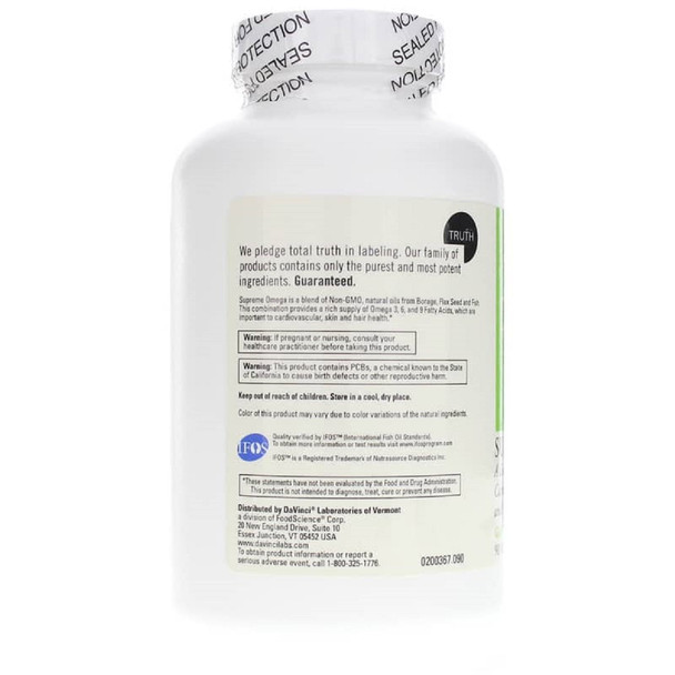 DaVinci Labs Supreme Omega 90 Softgels