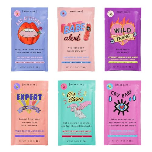 Mane Club Deep Conditioner Variety Pack (6 Pack) & 10-In-1 Leave-In Spray (5.3 Oz) Bundle - Vegan Cruelty- Sulfate & Paraben-