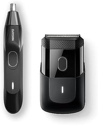 Manscaped The Handyman Travel Duo Includes Weed Whacker 2.0 Nose & Ear Trimmer And Portable Men S Compact Electric Foil Face Shaver With Long-Hair Leveler & Foil Blades