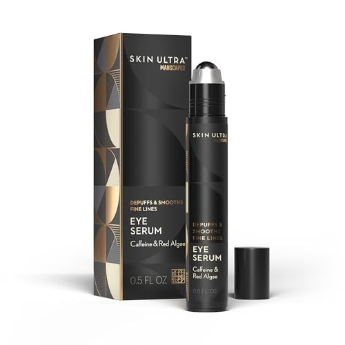 Manscaped Skin Ultra Eye Serum - Fast-Acting Formula With Caffeine Red Algae & Ceramides To Help Depuff & Hydrate Skin Cooling Rollerball Applicator Fragrance- 0.5 Fl Oz