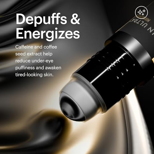 Manscaped Skin Ultra Eye Serum - Fast-Acting Formula With Caffeine Red Algae & Ceramides To Help Depuff & Hydrate Skin Cooling Rollerball Applicator Fragrance- 0.5 Fl Oz