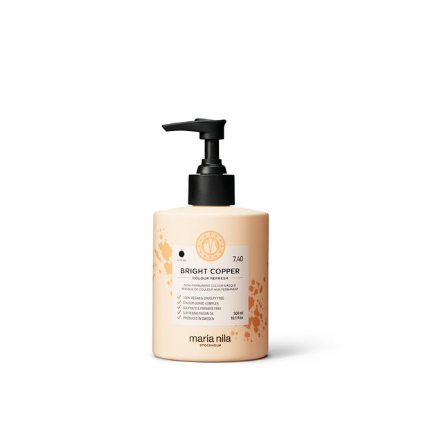 Maria Nila Color Refresh Bright Copper Copper Hair Mask Semi-Permanent Pigments 100% Vegan & Sulfate/Paraben