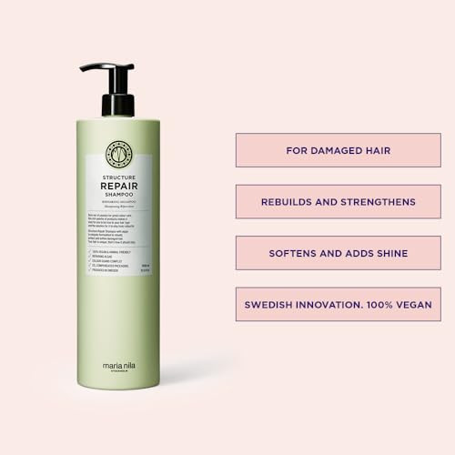 Maria Nila Structure Repair Shampoo & Conditioner Set (2 X 500 Ml) For Damaged & Chemically Treated Hair Algae Extract Rebuilds & Moisturizes 100% Vegan & Sulfate/Paraben