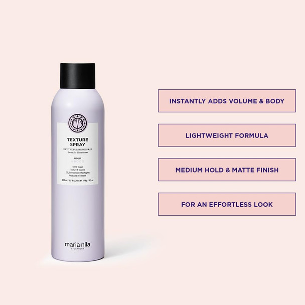 Maria Nila Texture Spray Hold 2/5 Moisturizing & Provides Instant Volume And Texture 100% Vegan & Sulfate/Paraben 8.4 Fl Oz