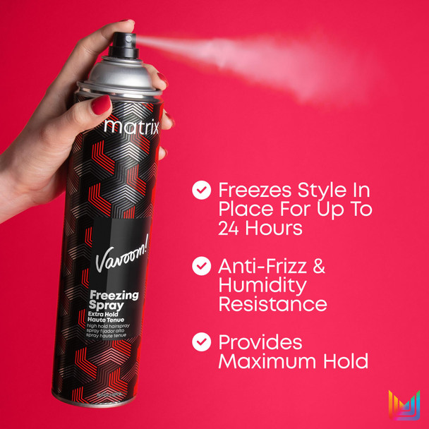 Matrix Vavoom Extra Hold Freezing Styling Spray For All Hair Types- Volumizing & Texturizing Hairspray With Extra Firm Hold Prevents Frizz & Protects Against Humidity