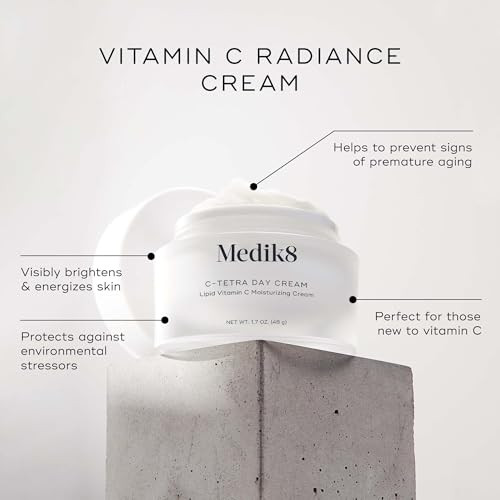 Medik8 C-Tetra Day Cream - Lipid Vitamin C Face Cream - Hydrating Anti Aging Face Cream - Lightweight Daily Face Moisturizer With Vitamin C 1.7 Oz