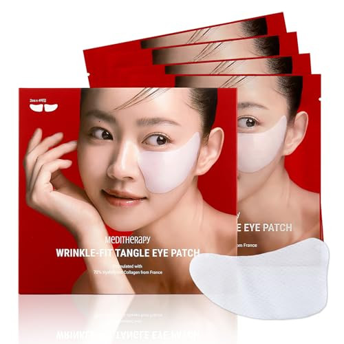 Meditherapy Wrinkle-Fit Tangle Eye Patch - Under Eye Patches For Dark Circles And Puffy Eyes - Eye Bags Treatment For Women - Mega Collagen Gel Pads For Puffiness - Firming & Deep Hydrating - 4Ea