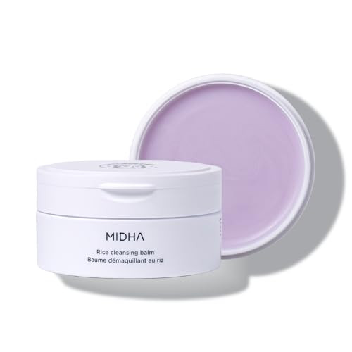 Midha Rice Cleansing Balm 3.38Fl.Oz/100Ml Deep Cleansing Moisturising Gentle Makeup Remover Balm To Oil Formula Daily Facial Wash Non-Irritating Cleanser Blackhead Cleansing Hydrating Vegan