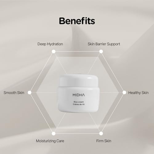 Midha Rice Cream 1.69Fl.Oz. + Rice Cleansing Oil 5.07Fl.Oz. After-Cleansing For Gentle Facial Care Korean Skincare