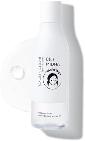 Midha Rice Pure Toner 6.76Fl.Oz/200Ml Hydrating Soothing Fast-Absorbing Daily Toner Lightweight Vegan Alcohol- Clean Beauty Skincare For Sensitive & Dry Skin
