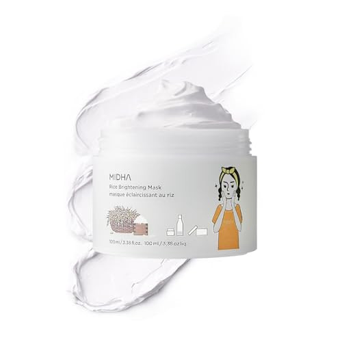 Midha Rice Mask 3.38Fl.Oz/100Ml Hydrating Smoothing For Dull Rough Skin Pore Clearing Wash Off Pack Facial Mask Mud Texture Uneven Skin Tone