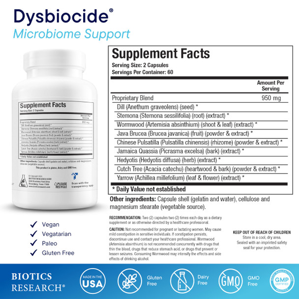 Biotics Research Dysbiocide 120 Capsules
