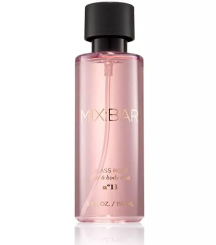 Mix:Bar Rose Glass Hair & Spray Mist - Clean Vegan Body Spray & Hair Perfume For Women 5 Fl Oz (5 Fl Oz. Floral)
